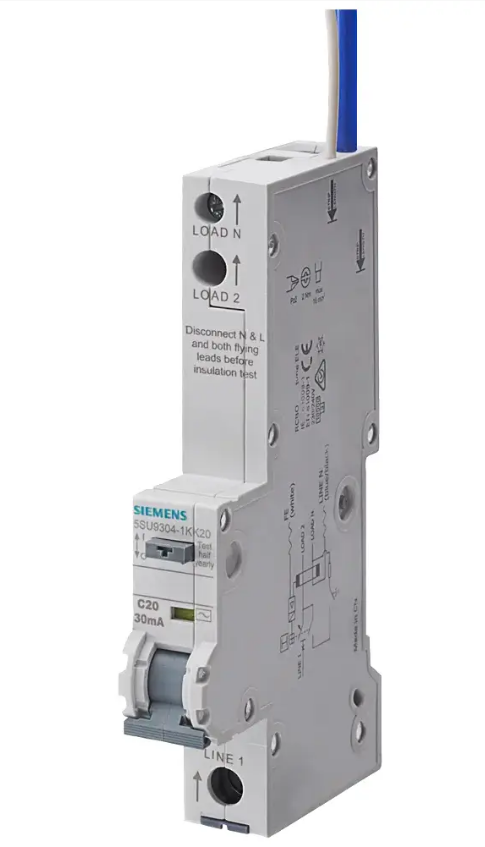 5SU9304-1KK32 | Residual Current Breaker with Over-current (RCBO) Siemens 1P+N, 10KA, 32A, 30mA