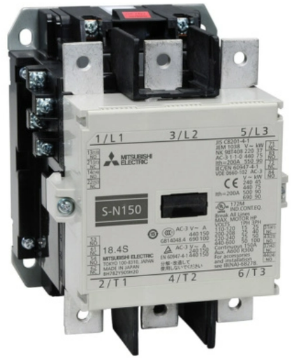 S-N150 | Mitsubishi Contactor 150A, 75KW, Coil 220VAC, 2NO + 2NC