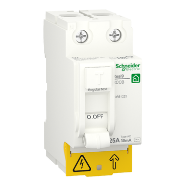 R9R51225 - Residual current circuit breaker (RCCB), Resi9, 2P, 25A, AC type, 30mA Schneider Electric