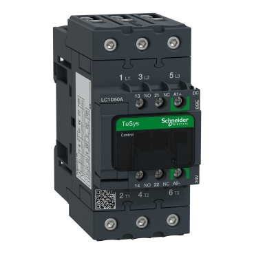 LC1D50ABNE | كونتاكتور 3 أقطاب 50 أمبير تيار متردد-3 حتى 440 فولت ملف 24-60 فولت تيار متردد/تيار مستمر EverLink